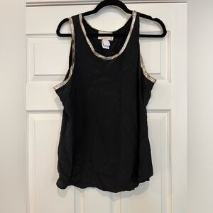 Sleeveless black top w/ gold accents. Nicole Miller new w/ tags
